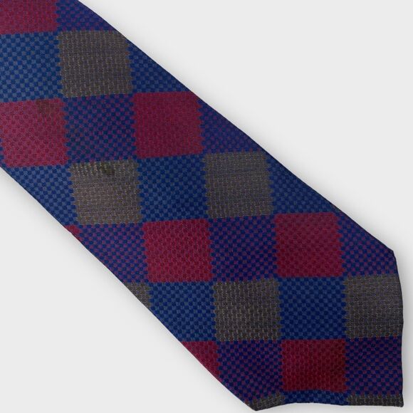Coach Necktie Mens Argyle Checkered Colorful Italian Silk Made in USA 58 x 3 ¾" - Picture 3 of 13